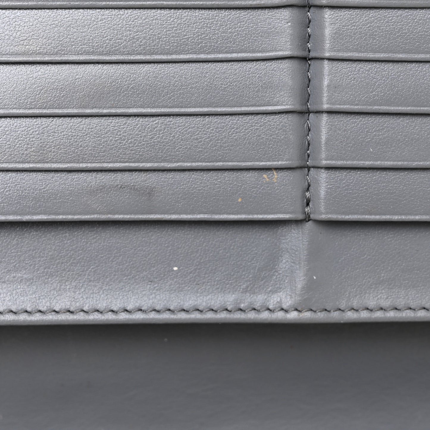 Grained Calfskin Large Multifunction Strap Wallet Grey