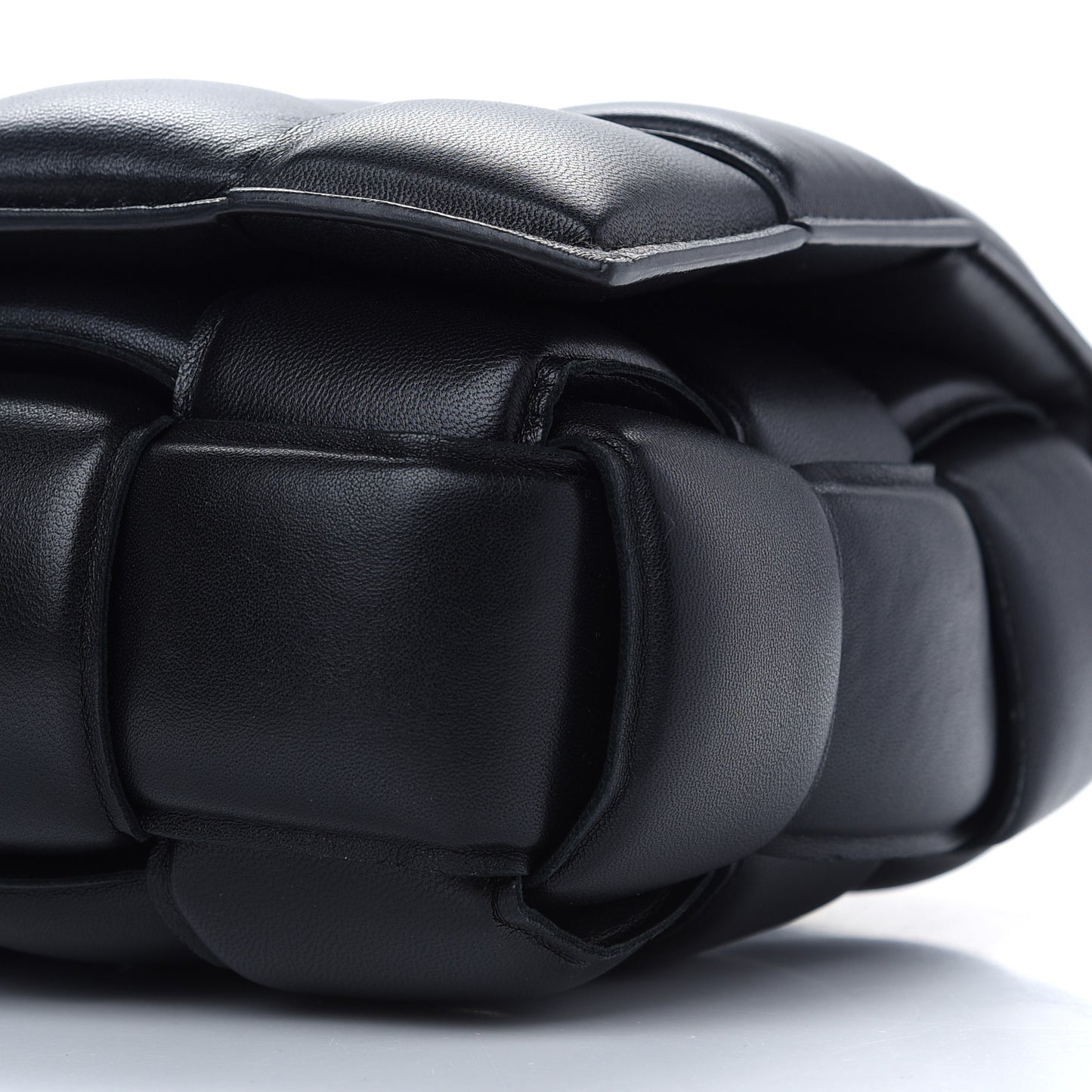 Nappa Maxi Intreccio Padded Cassette Crossbody Bag Black
