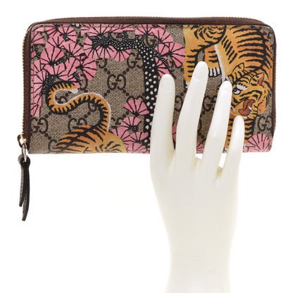 Gucci GG Supreme Monogram Bengal Zip Around Wallet Beige Pink 2 of 12