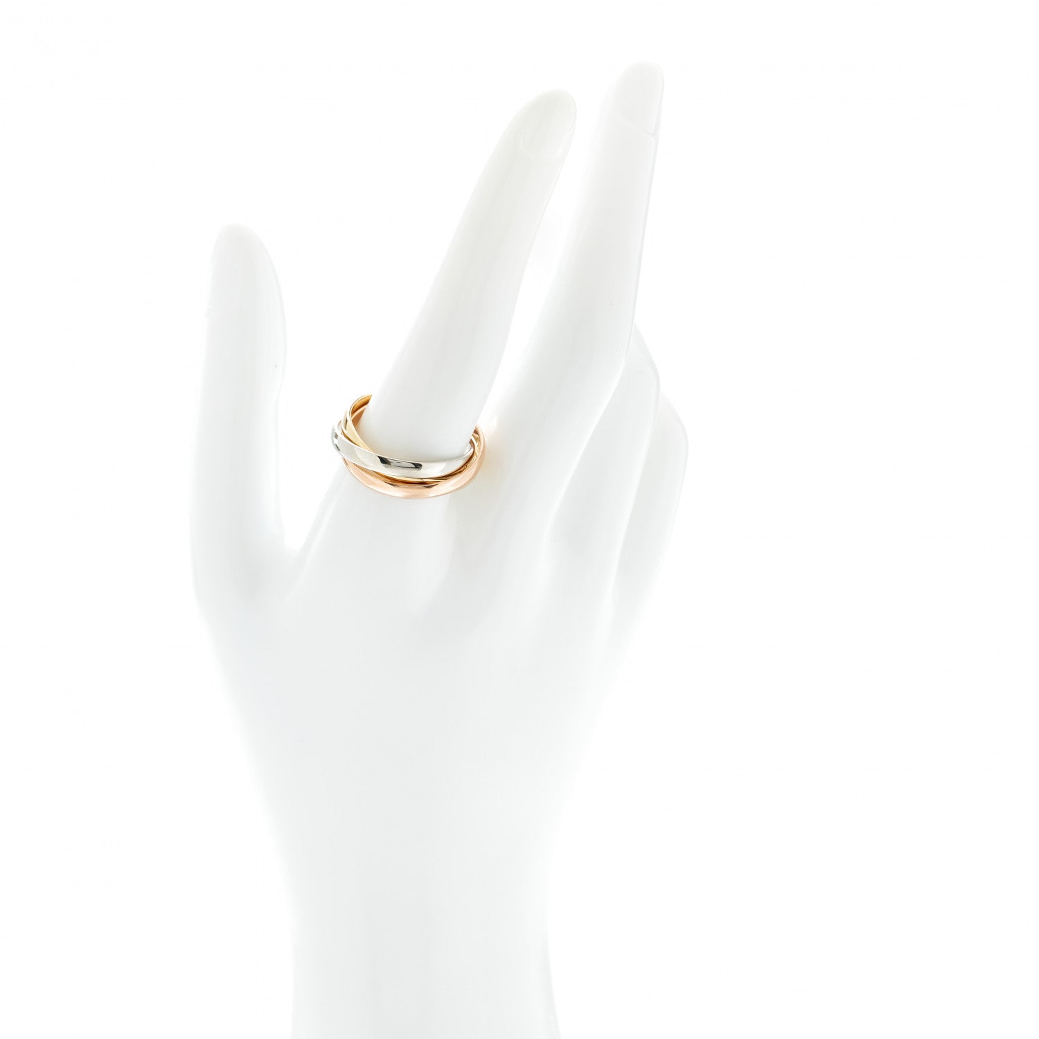 Cartier 18K Pink Yellow White Gold Small Trinity Ring 63 10.25 2 of 10