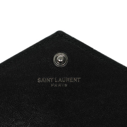 Saint Laurent Lambskin Mixed Matelasse Monogram Charms Chain Wallet Black 6 of 7