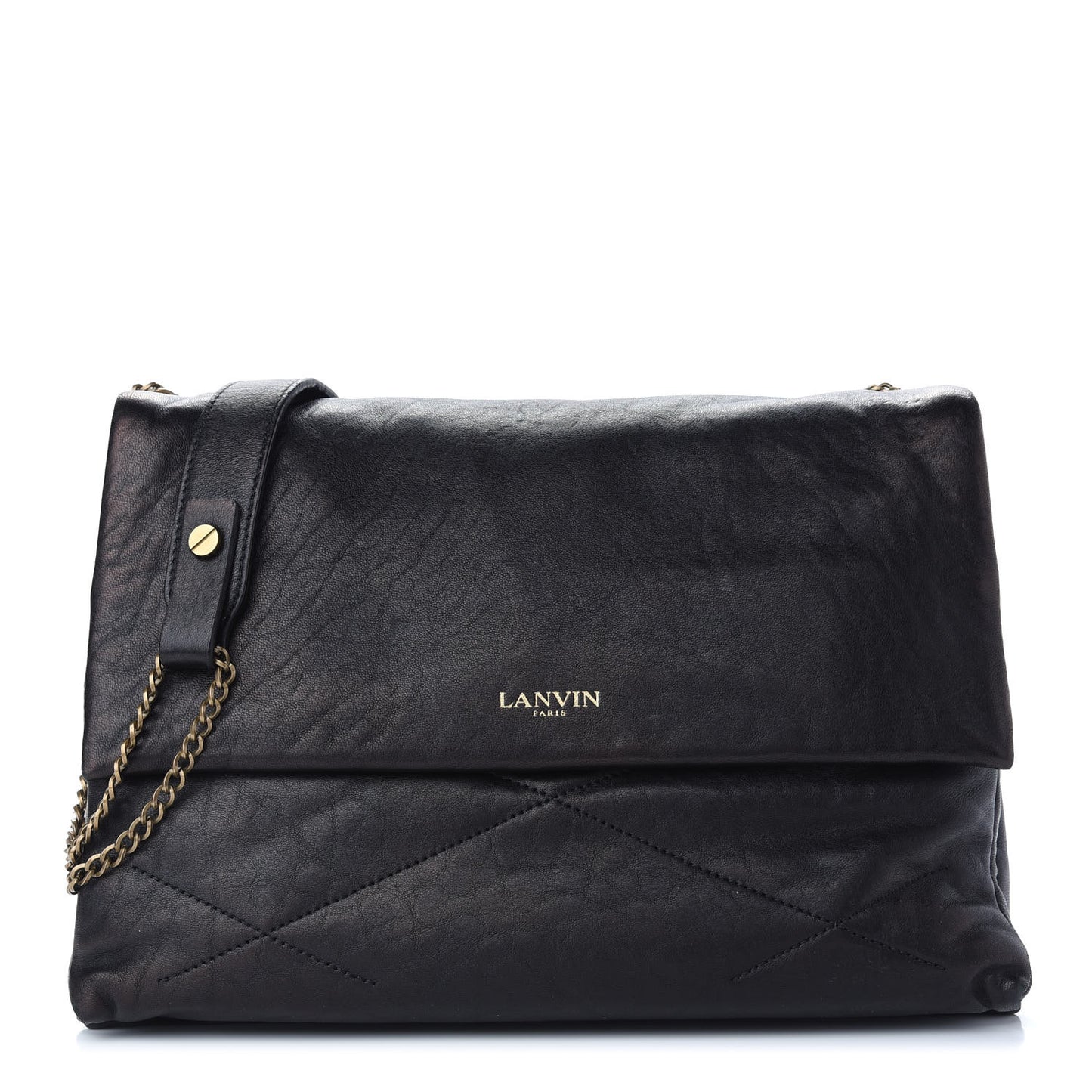 Lambskin Quilted Medium Sugar Flap Shoulder Bag Black