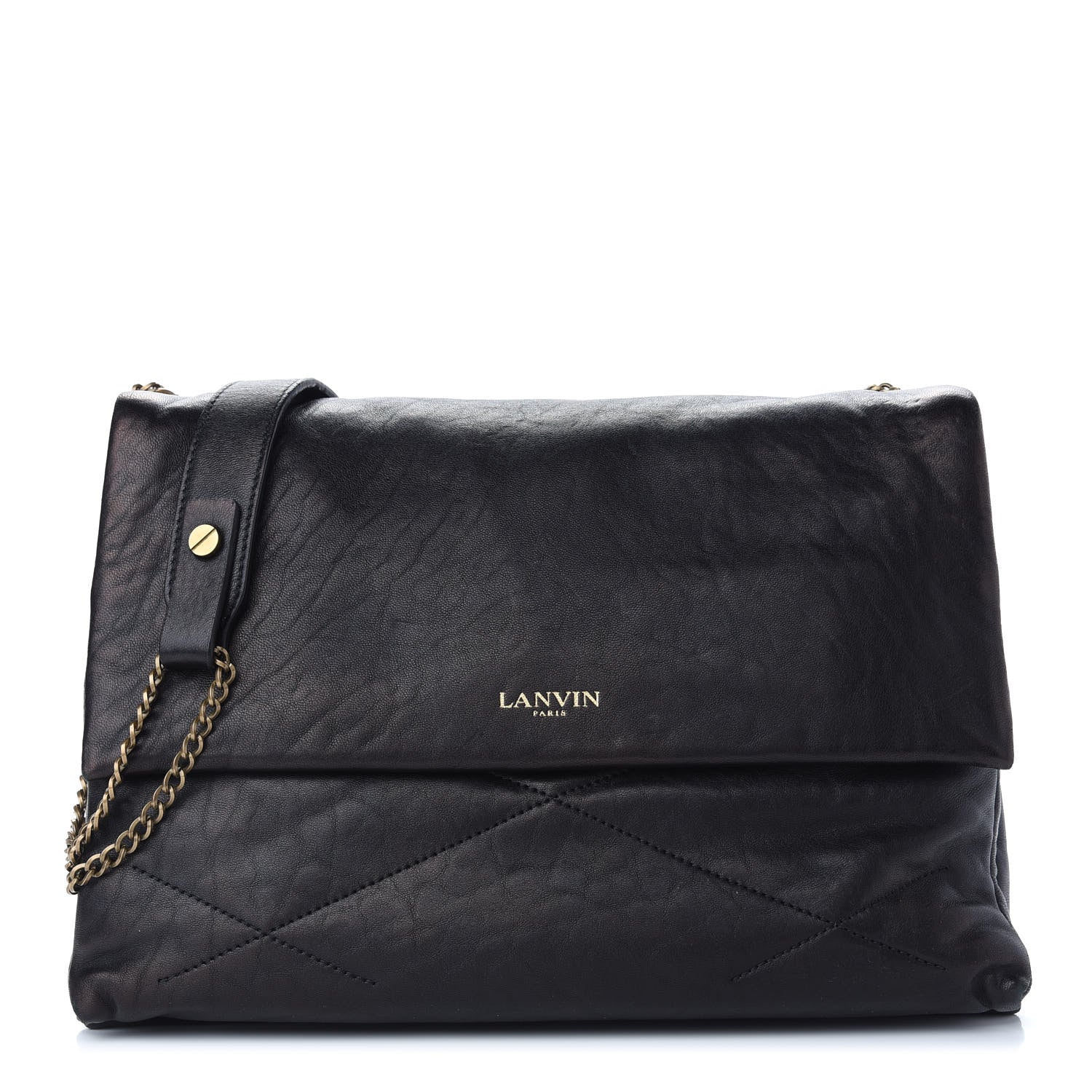Lanvin Lambskin Quilted Medium Sugar Flap Shoulder Bag Black 1 of 8