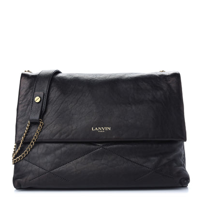 Lanvin Lambskin Quilted Medium Sugar Flap Shoulder Bag Black 1 of 8