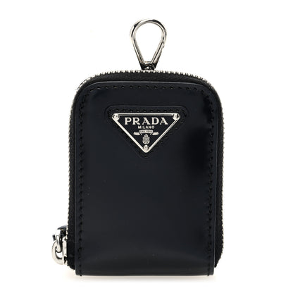 Prada Spazzolato Coin Pouch Bag Charm Black 1 of 6