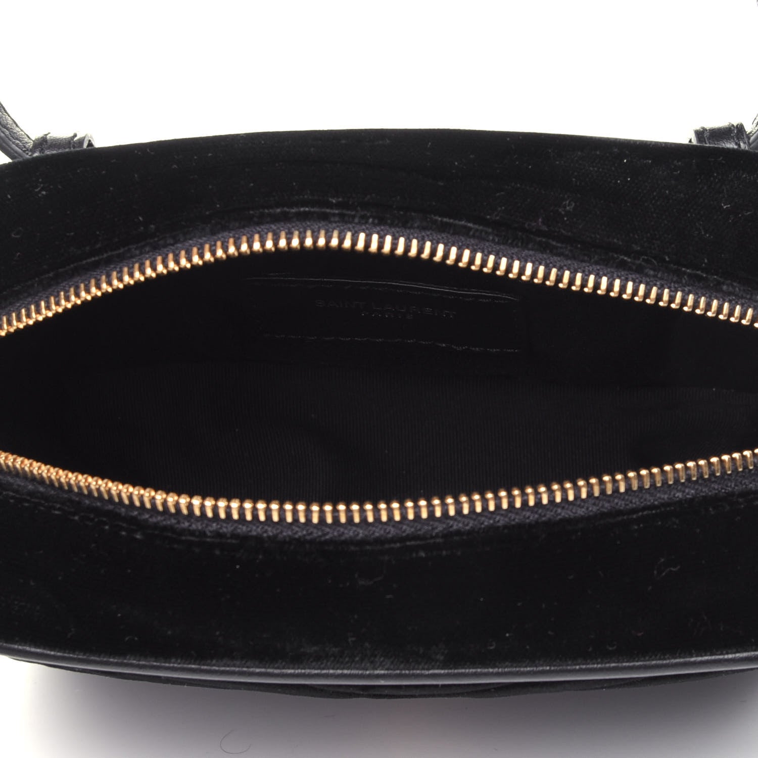 Saint Laurent Velour Matelasse Monogram Lou Belt Bag Black 3 of 4