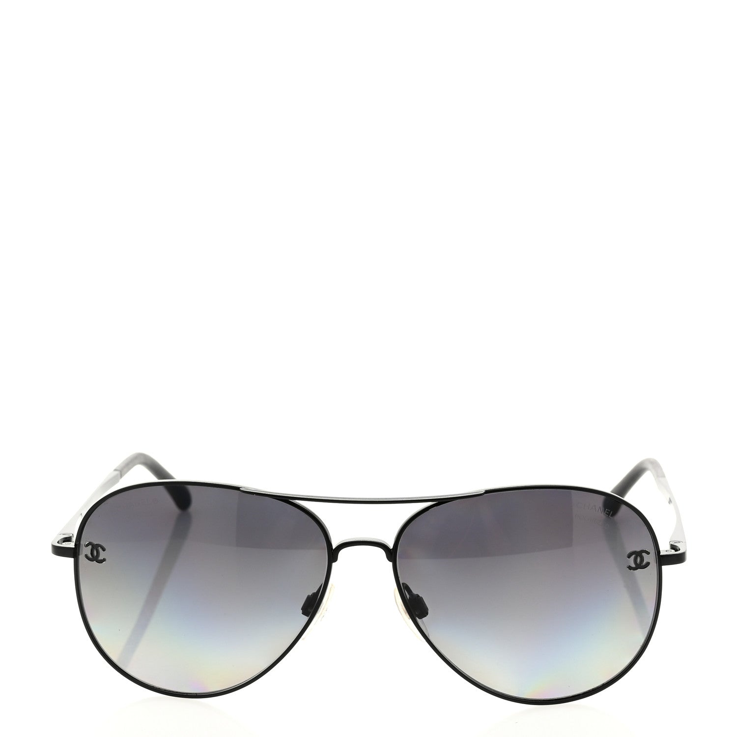 Chanel Polarized Aviator CC Sunglasses 4189-T-Q Black 2 of 8