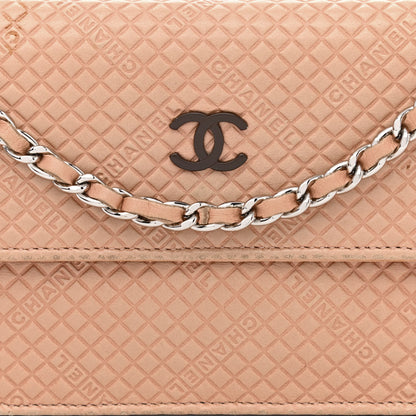 Chanel Lambskin Logo Embossed Wallet On Chain WOC Light Pink 9 of 12