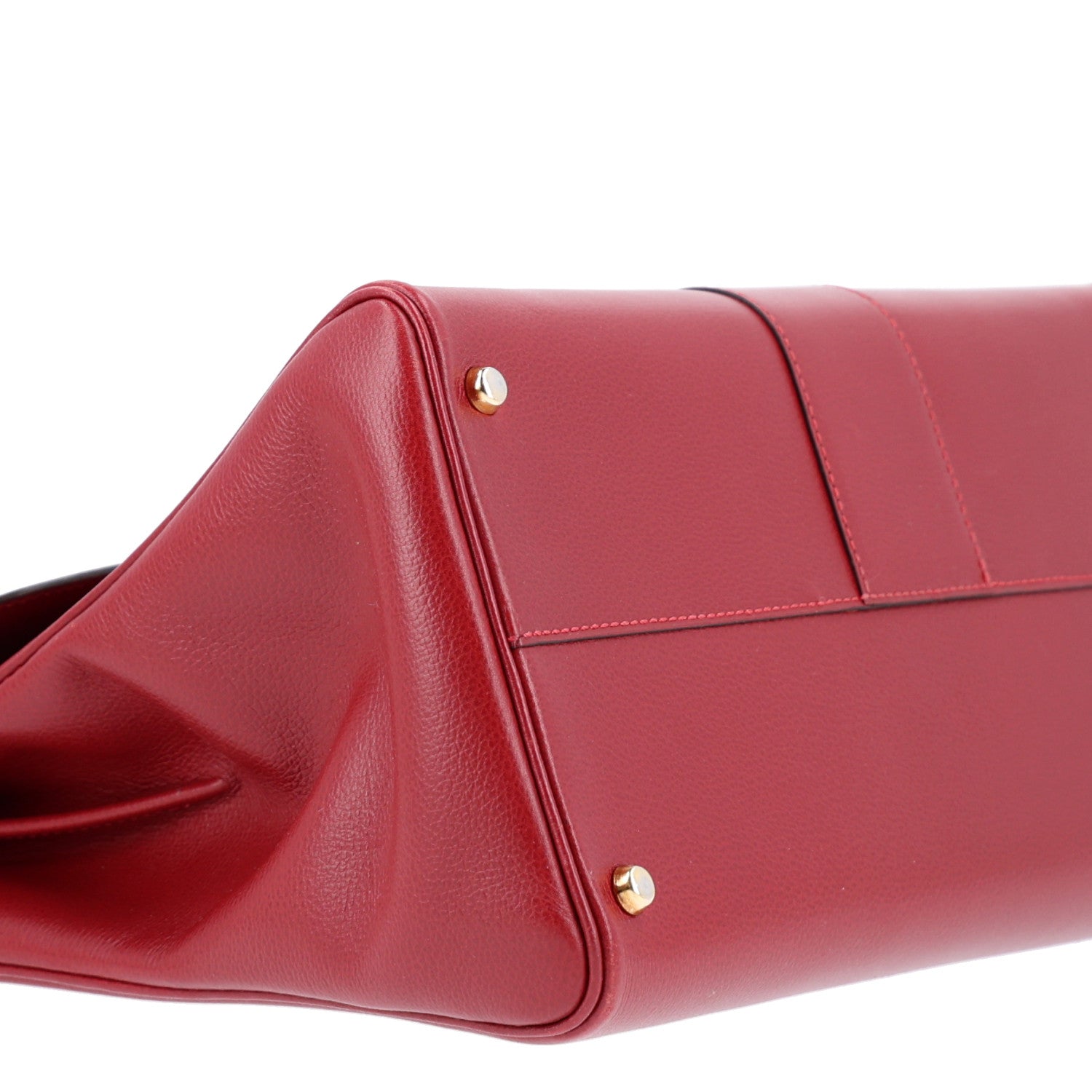 Delvaux Grained Calfskin MM Brillant Satchel Red 9 of 10