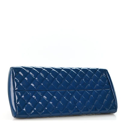 Chanel Patent Quilted Medium Just Mademoiselle Blue 4 of 13