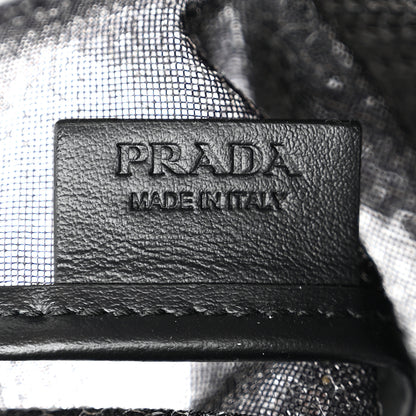 Prada Sequin Mesh Small Tote Bag Black 6 of 11