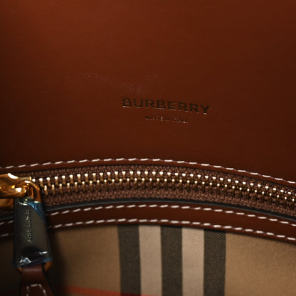 Burberry Calfskin Vintage Check Baby Two Handle Title Bag Black 6 of 9