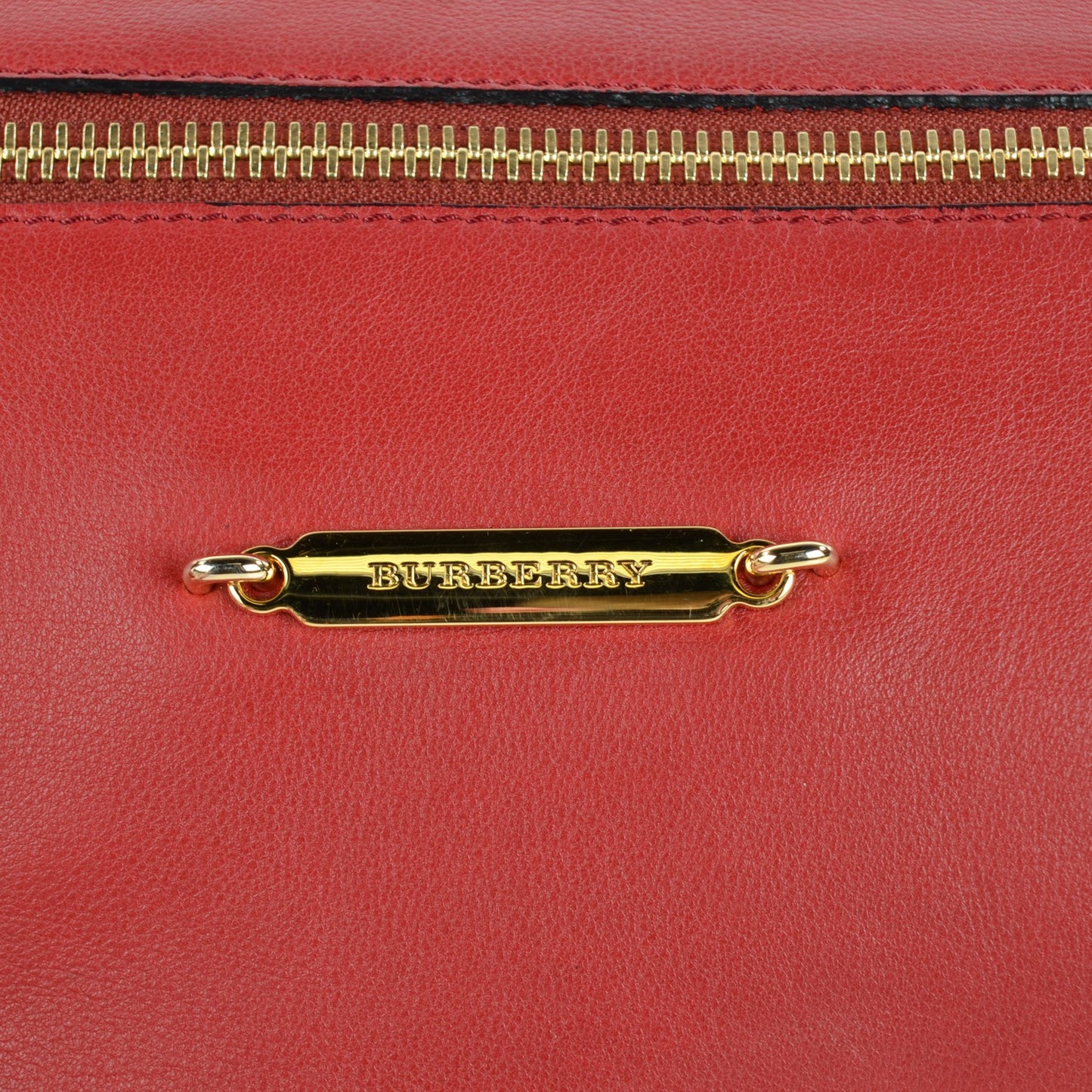 Soft Calfskin House Check Big Crush Tote Military Red