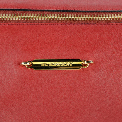 Burberry Soft Calfskin House Check Big Crush Tote Military Red 9 of 9