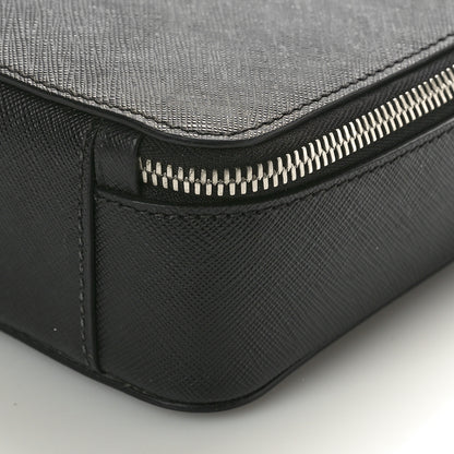 Prada Saffiano Travel Medium Brique Crossbody Bag Black 9 of 9