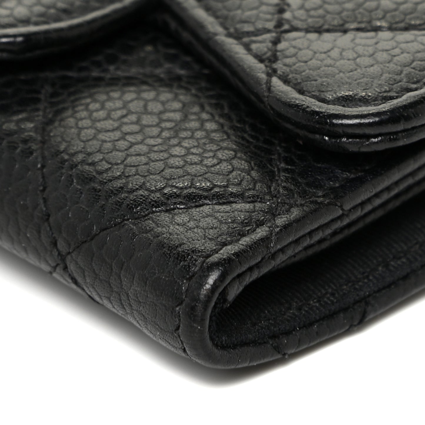 Caviar Quilted 6 Key Holder Black