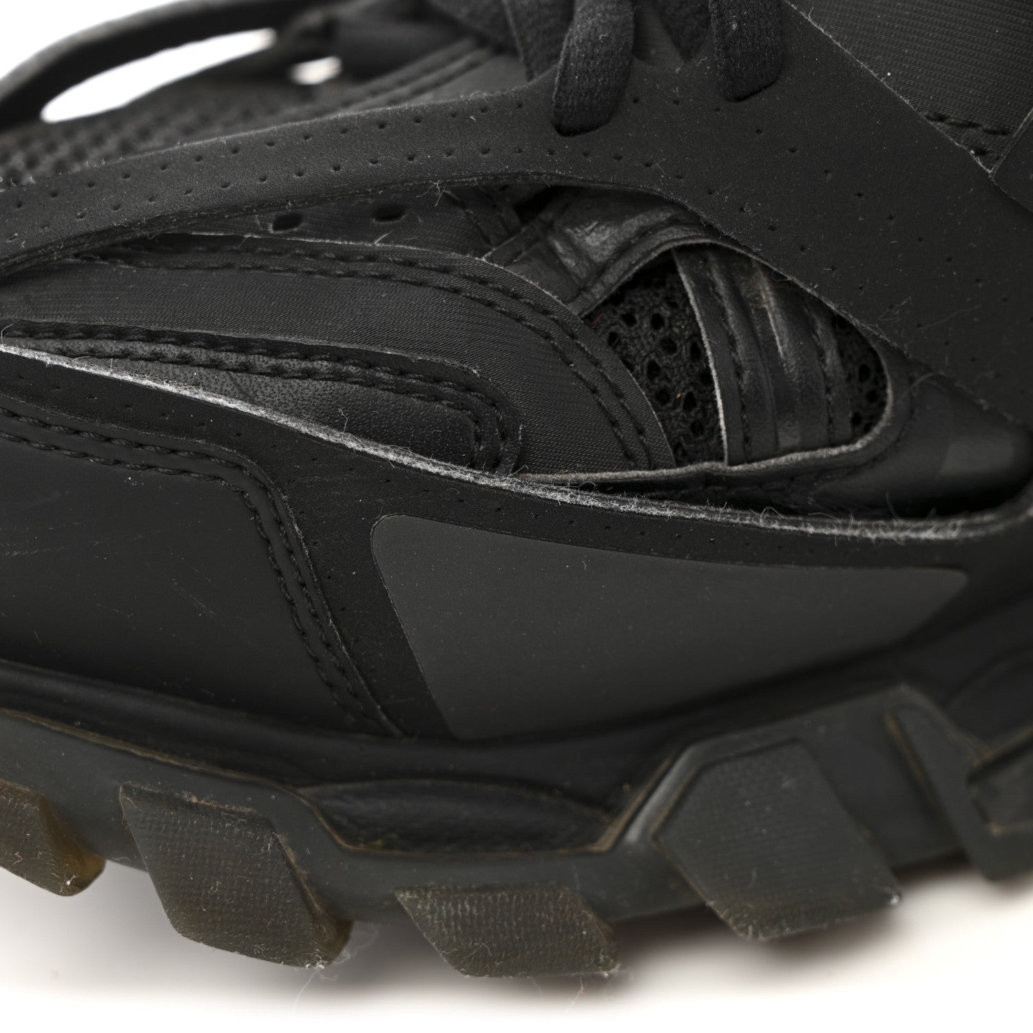 Balenciaga Rubber Mesh Fabric Clear Sole Womens Track Sneakers 40 Black 9 of 11