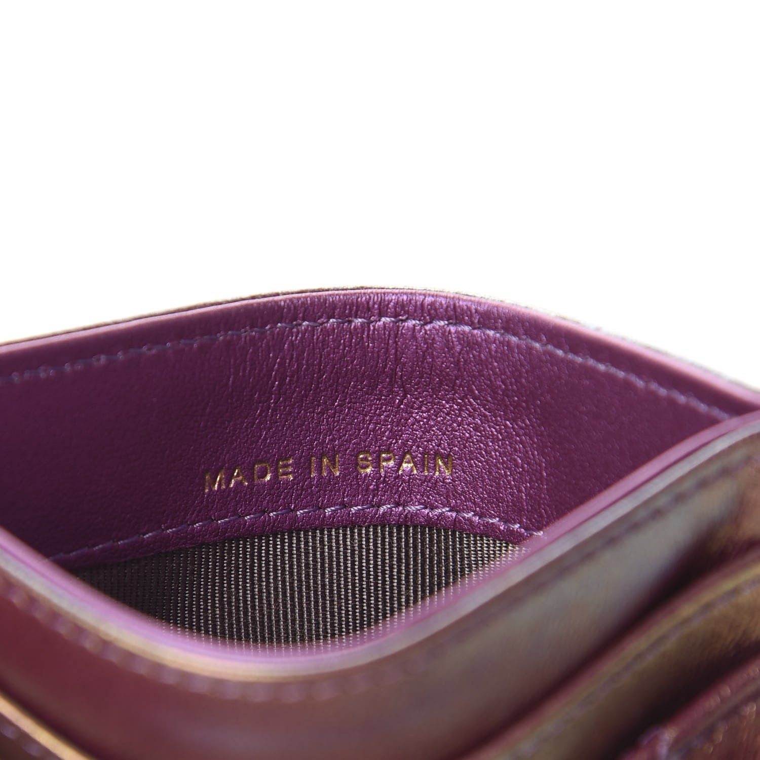 Chanel Iridescent Lambskin Quilted Card Holder Purple 7 of 9