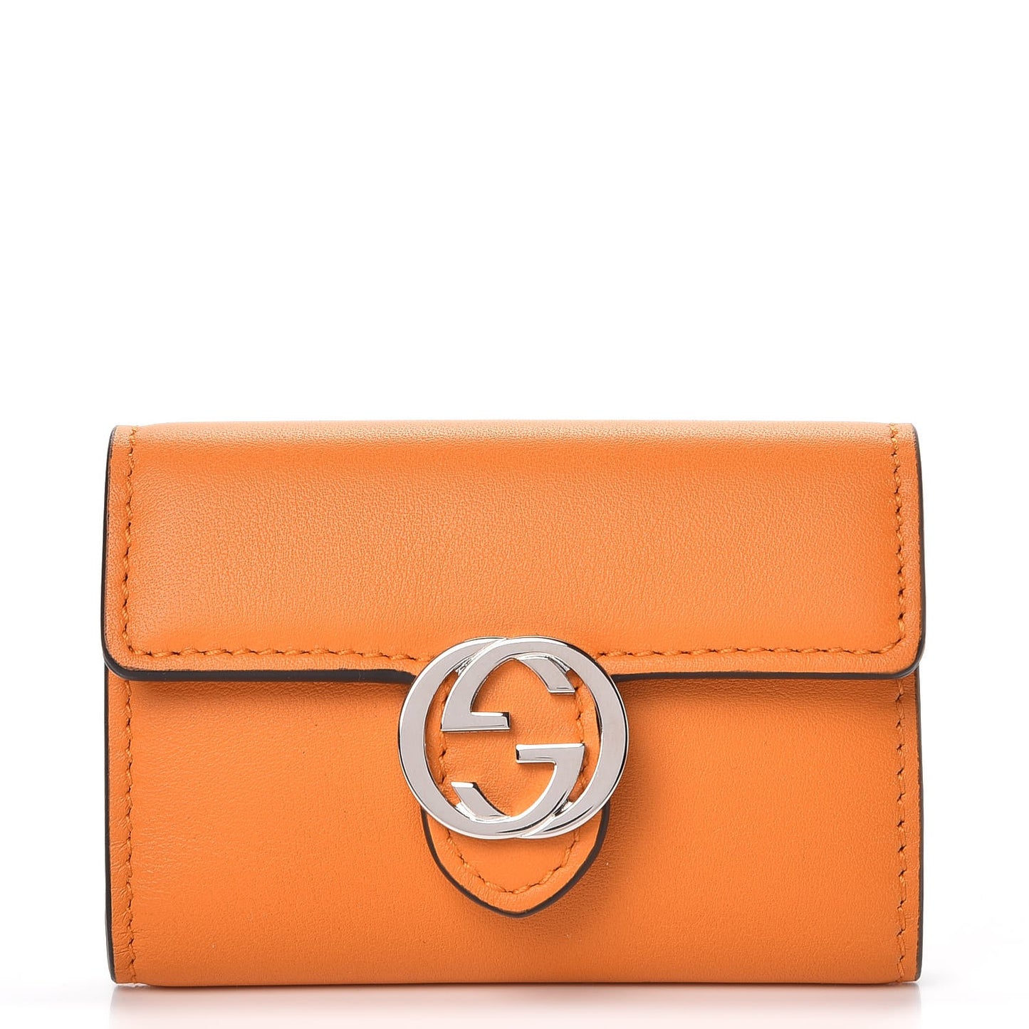 Calfskin Icon Signature 6 Key Holder Case Orange