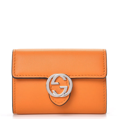 Gucci Calfskin Icon Signature 6 Key Holder Case Orange 1 of 8