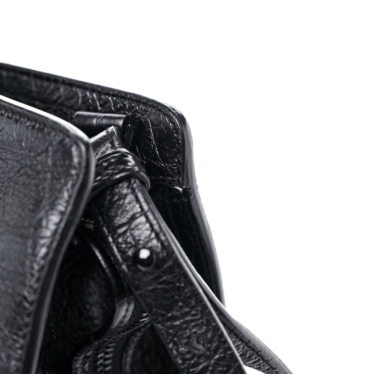 Calfskin Crocodile Embossed Monogram Baby Cabas Black