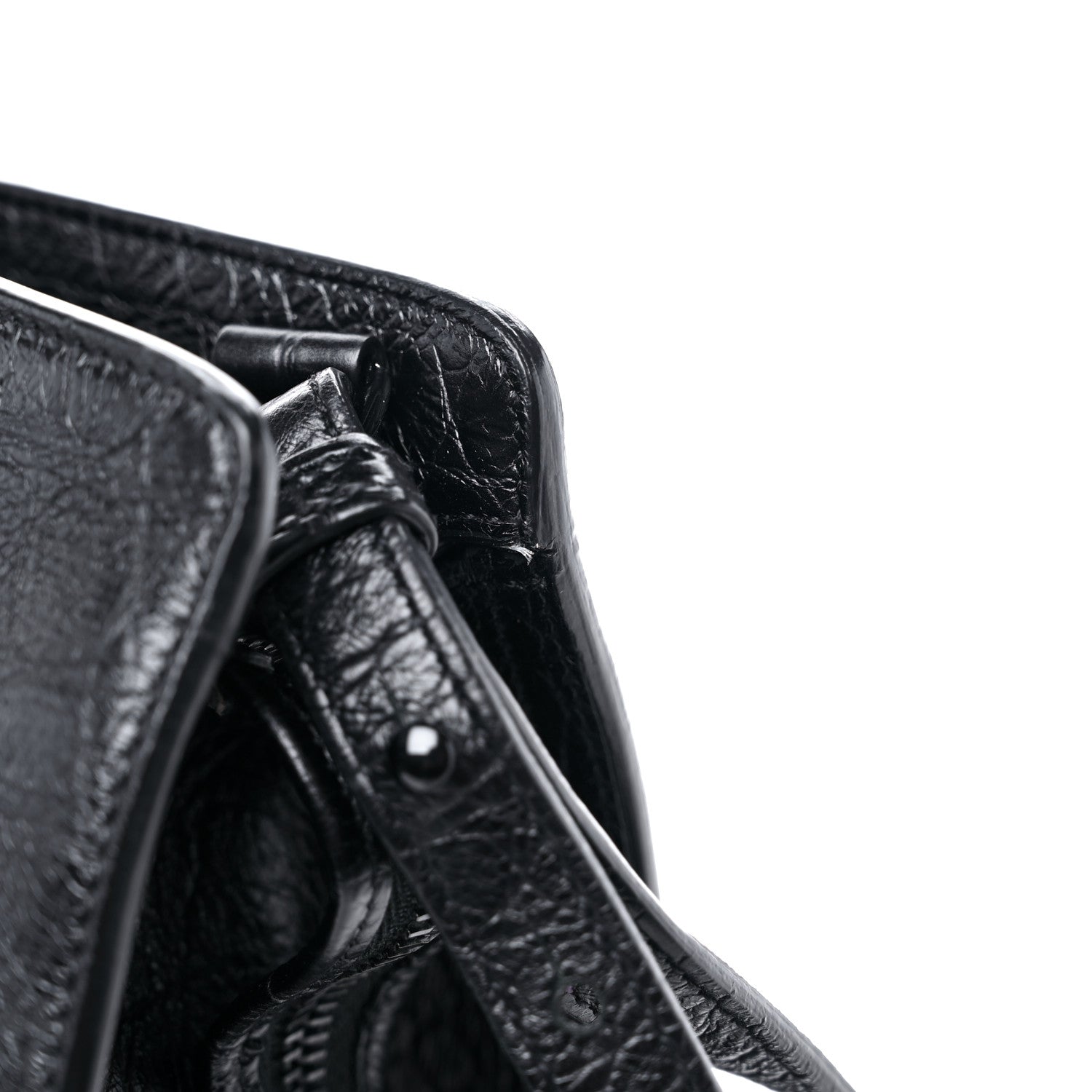 Saint Laurent Calfskin Crocodile Embossed Monogram Baby Cabas Black 11 of 11