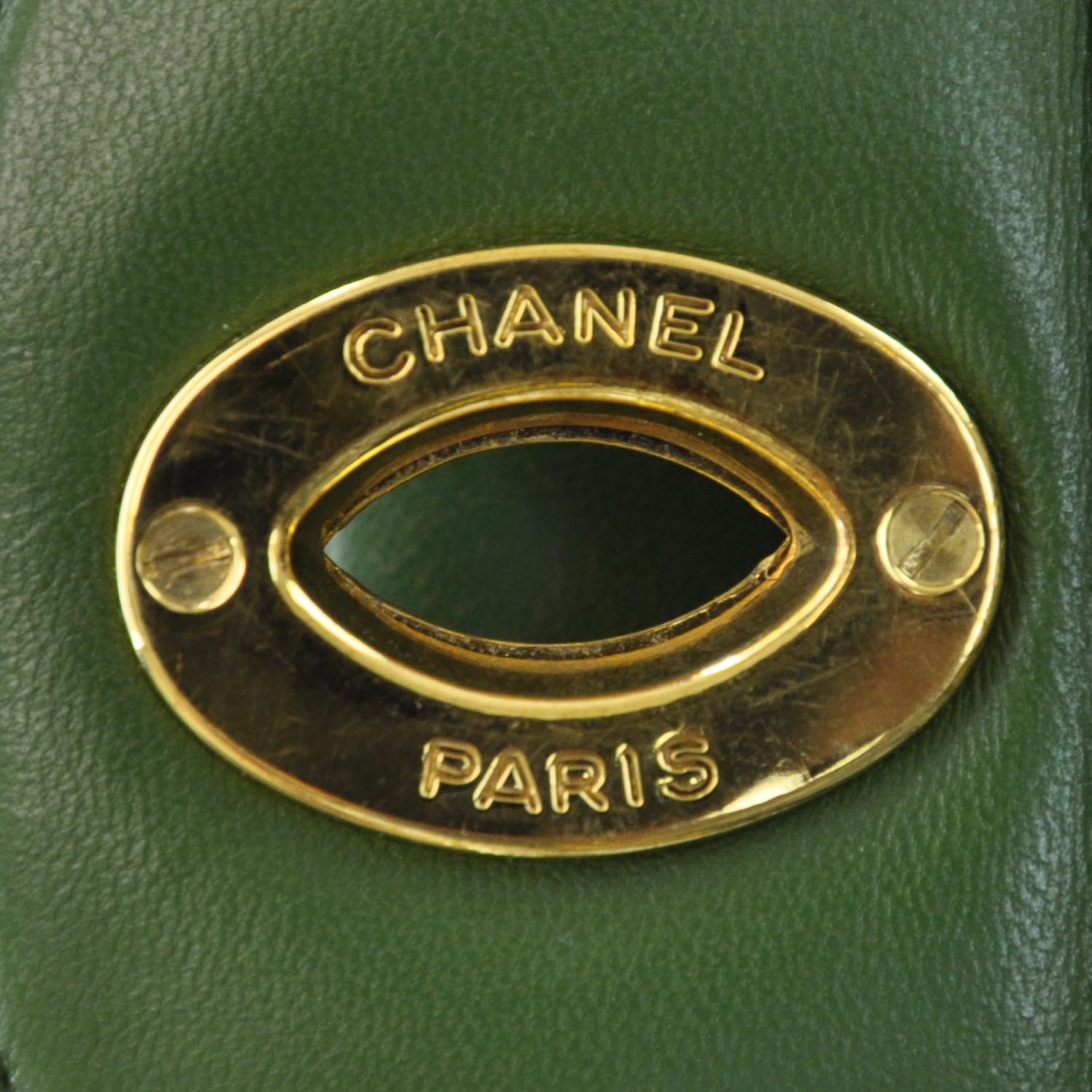 Chanel Lambskin Horizontal Quilt Jumbo Flap Kelly Green 9 of 13