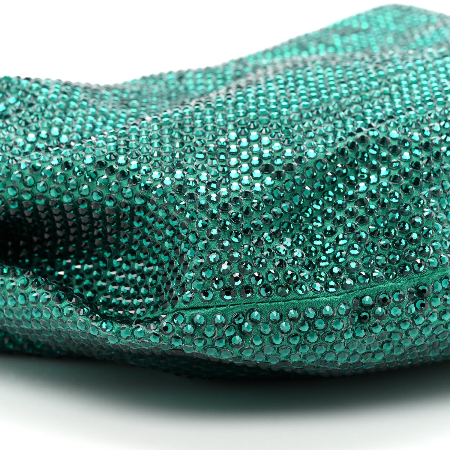 Bottega Veneta Crystal Embellished Satin Mini Hotfix Jodie Emerald 8 of 8