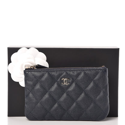 Chanel Caviar Quilted Small Cosmetic Case Navy 8 of 8