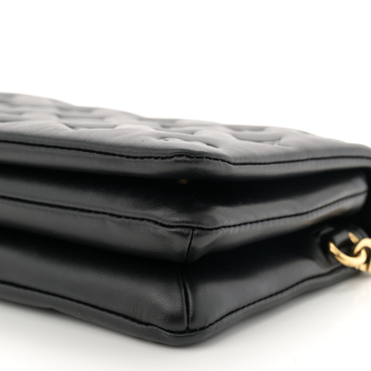 Lambskin Embossed Monogram Pochette Coussin Black