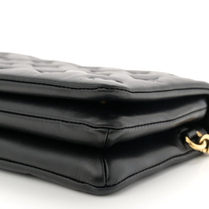 Louis Vuitton Lambskin Embossed Monogram Pochette Coussin Black 9 of 9