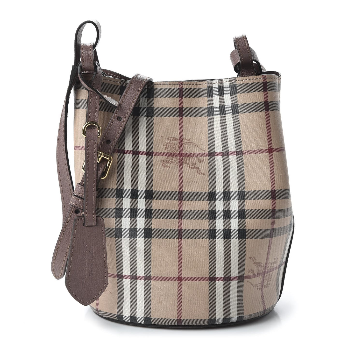 Haymarket Check Colours Small Lorne Bucket Crossbody Light Elderberry