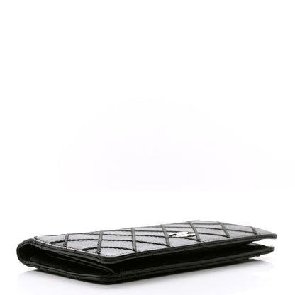 Chanel Distressed Caviar Stitched Yen Wallet Black 4 of 10