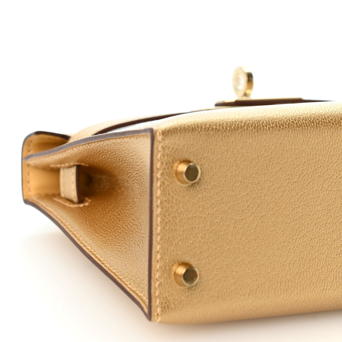 Metallic Chevre Chamkilight Mini Kelly Sellier 20 Dore