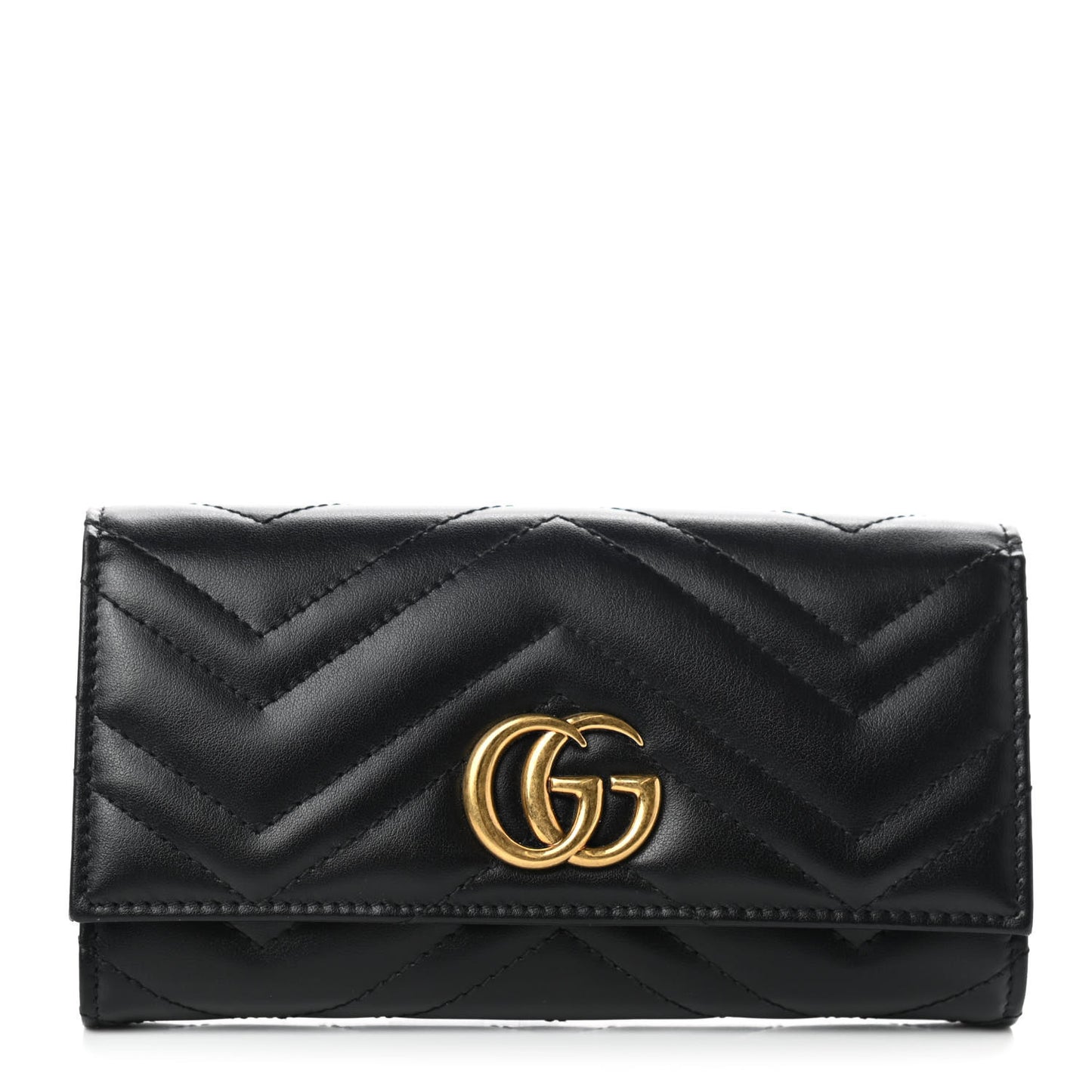 Calfskin Matelasse GG Marmont Continental Wallet Black