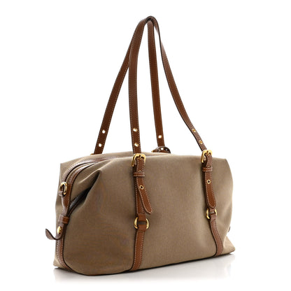 Prada Jacquard Logo Tote Brown 3 of 15