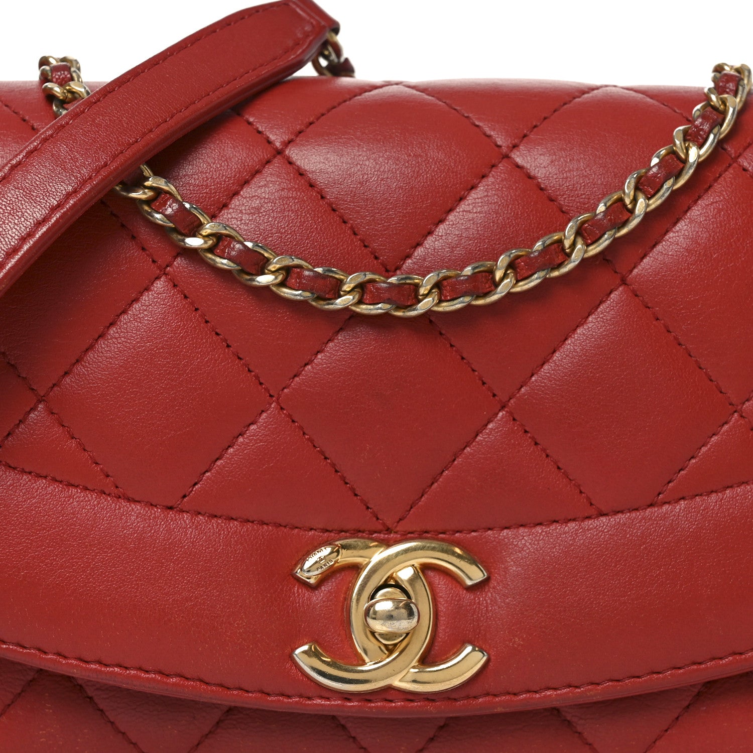 Chanel Lambskin Quilted Small Single Flap Red 8 of 10