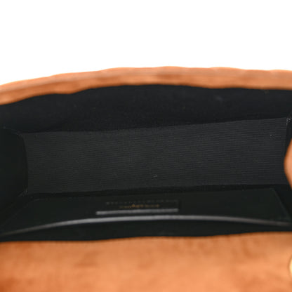 Saint Laurent Suede Mixed Matelasse Triquilt Medium Monogram Envelope Satchel Tan 5 of 12