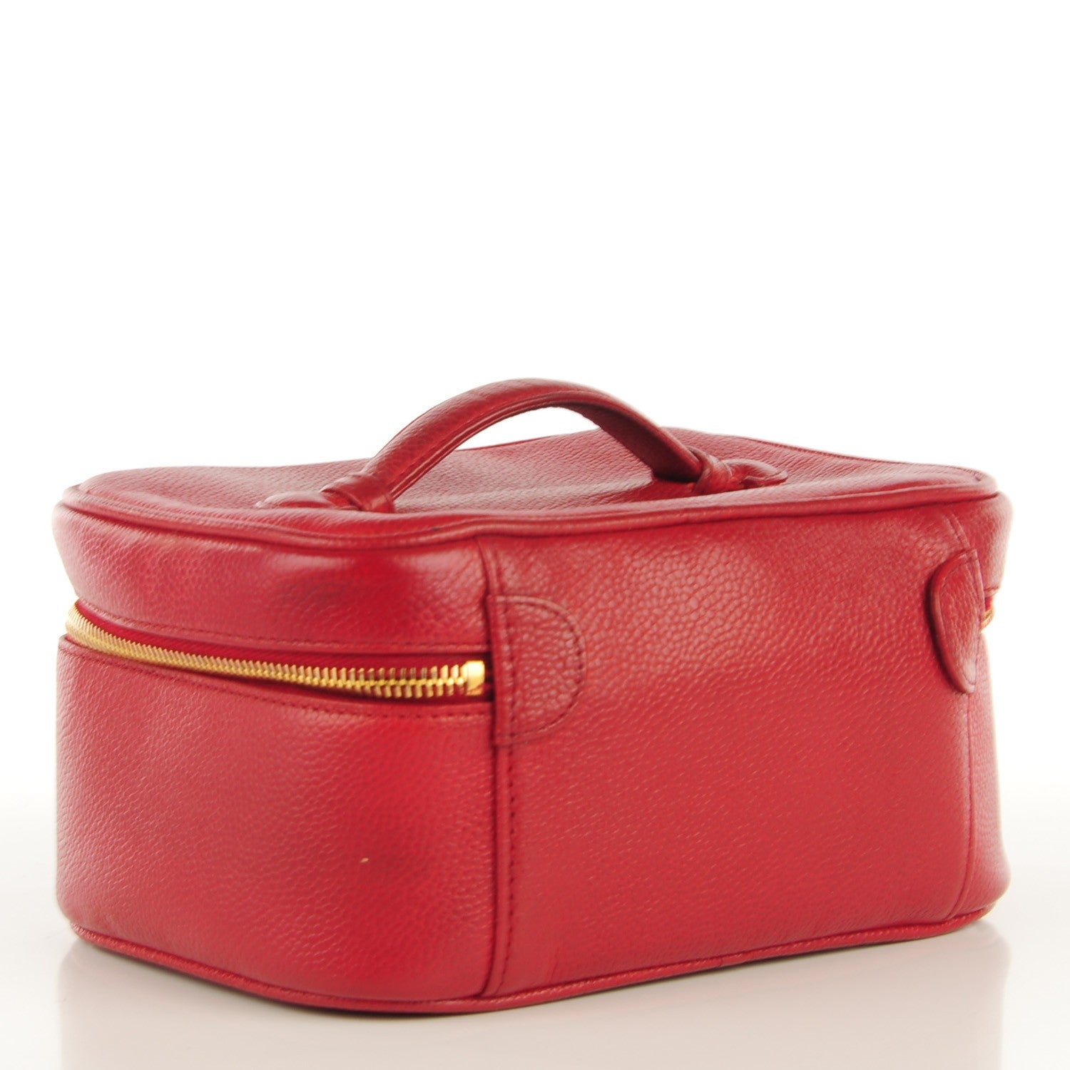 Chanel Caviar Vanity Cosmetic Case Red 3 of 10