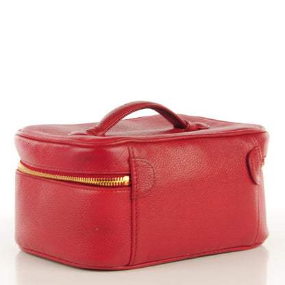 Chanel Caviar Vanity Cosmetic Case Red 3 of 10