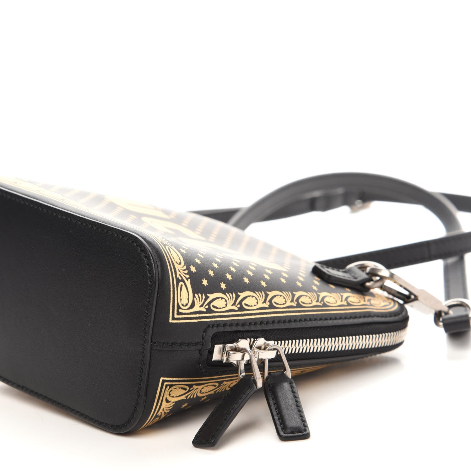 Gucci X SEGA Calfskin GUCCY Stars Mini Dome Shoulder Bag Black Gold 10 of 12