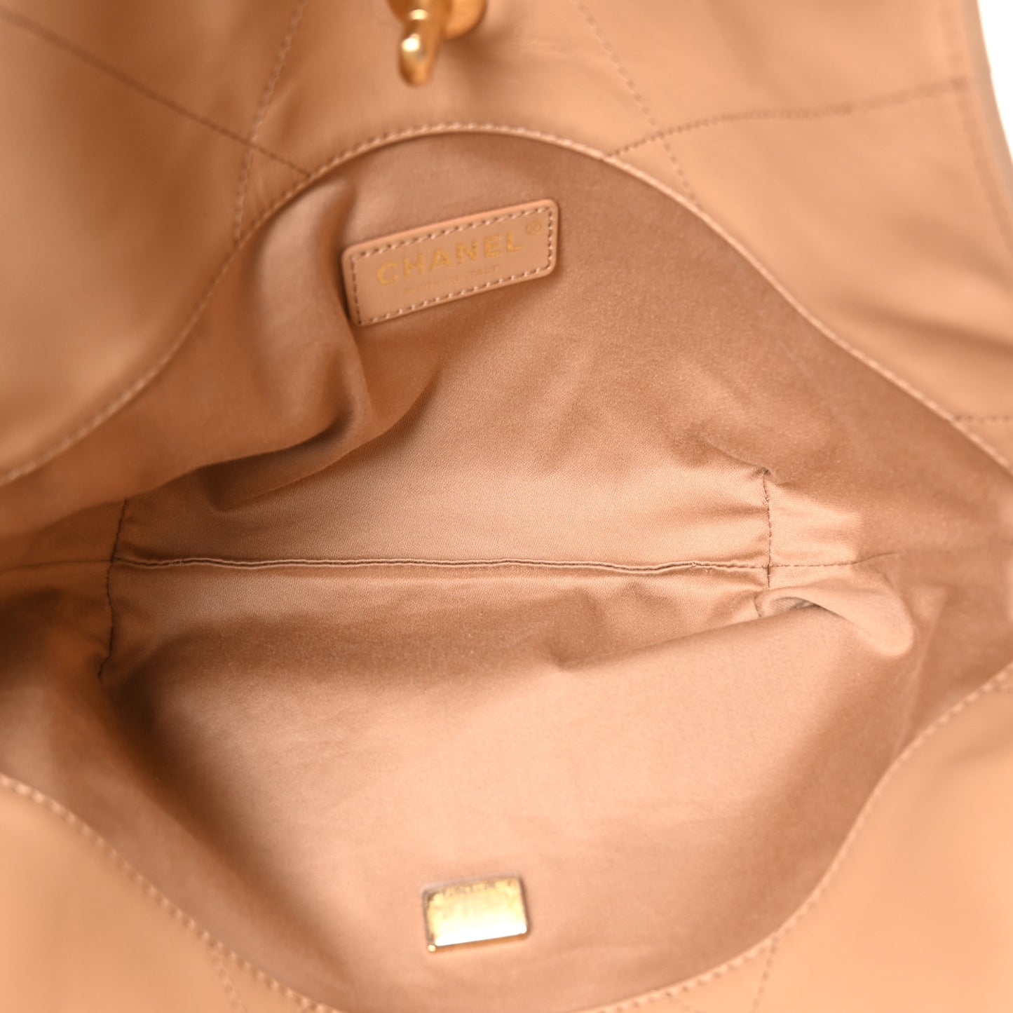 Calfskin Quilted Mini Coco Shopping Bag Brown