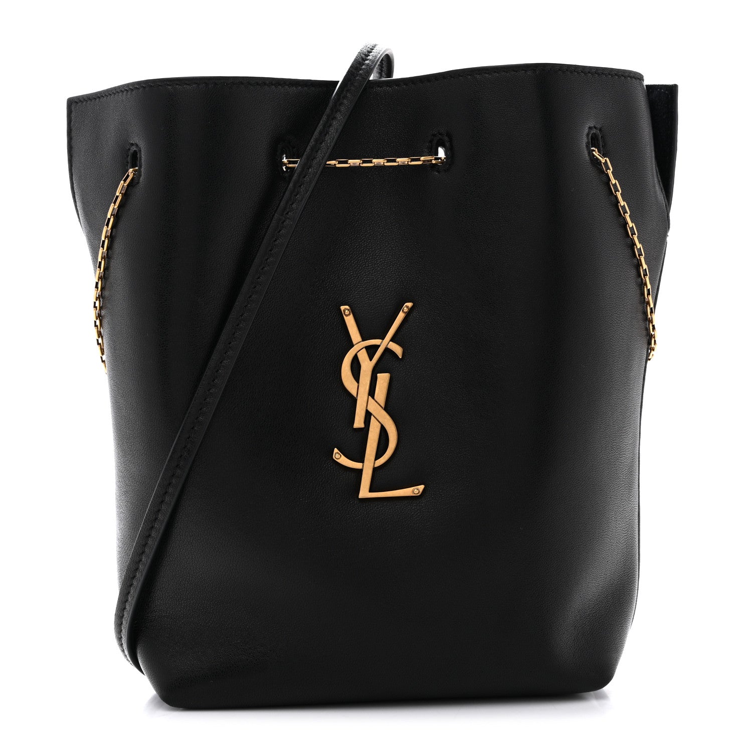 Saint Laurent Lambskin Pochon Shoulder Bag Black 1 of 10