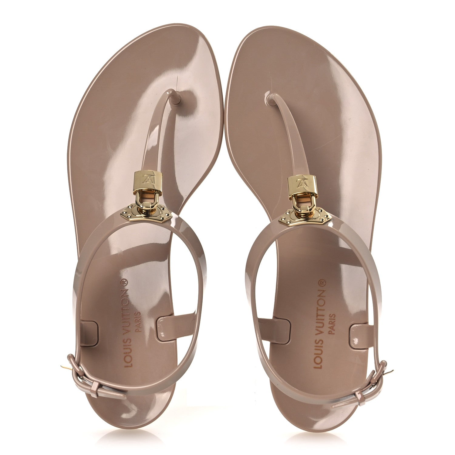 Louis Vuitton Rubber Bikini Thong Flat Sandals 41 Beige 2 of 10