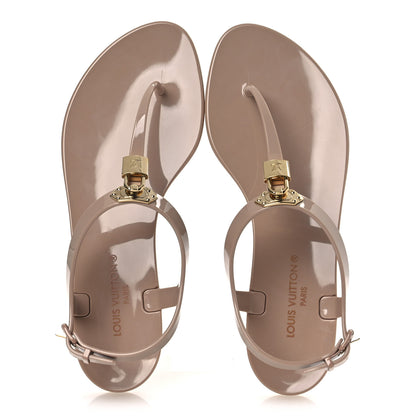 Louis Vuitton Rubber Bikini Thong Flat Sandals 41 Beige 2 of 10