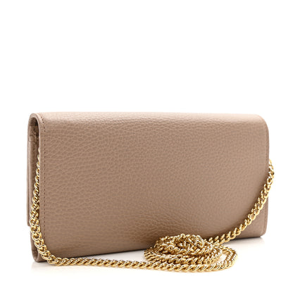 Gucci Dollar Calfskin Petite GG Marmont Wallet Chain Bag Porcelain Rose 3 of 9