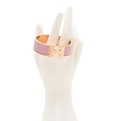 Hermes Enamel Wide Clic Clac H Bracelet GM Rose Nacarat 2 of 6