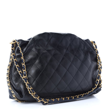 Chanel Calfskin Quilted Coco Shelter Bowling Bag Navy 3 of 9