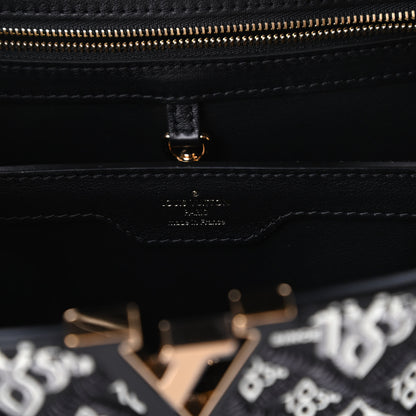 Louis Vuitton Calfskin Since 1854 Embroidered Capucines PM Black 8 of 10
