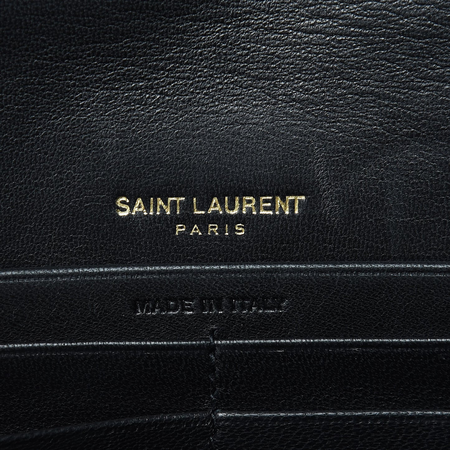 Lambskin Matelasse Monogram Vicky Chain Wallet Black